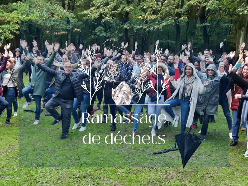 logo ramassage de déchets forêt